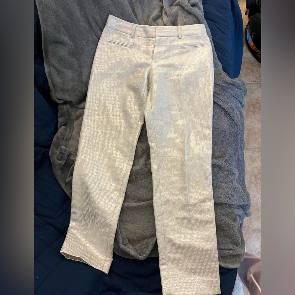 Club Monaco Silver Metallic Pants